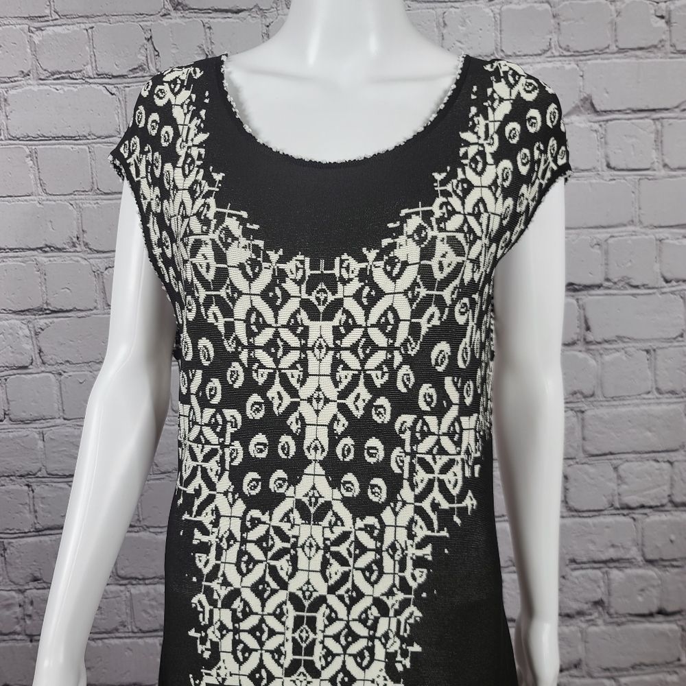 Escada Black and White Stretch Maxi Dress, Large